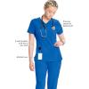 Cherokee Infinity Womens V-Neck Scrub Top Contemporary Fit, 2 Pockets, Rib-Knit Insert, Side Vents, 360° Stretch – CK865A(Royal)