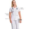 Cherokee Infinity Womens V-Neck Scrub Top Contemporary Fit, 2 Pockets, Rib-Knit Insert, Side Vents, 360° Stretch – CK865A(White)