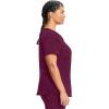Cherokee Infinity Womens V-Neck Scrub Top Contemporary Fit, 2 Pockets, Rib-Knit Insert, Side Vents, 360° Stretch – CK865A(Wine)