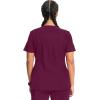 Cherokee Infinity Womens V-Neck Scrub Top Contemporary Fit, 2 Pockets, Rib-Knit Insert, Side Vents, 360° Stretch – CK865A(Wine)