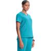 Cherokee Infinity Womens V-Neck Scrub Top, Kangaroo Pocket, High-Low Hem, Rib-Knit Panels & PROTX2 Technology – IN620A(Aquaturque)