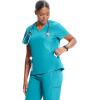 Cherokee Infinity Womens V-Neck Scrub Top, Kangaroo Pocket, High-Low Hem, Rib-Knit Panels & PROTX2 Technology – IN620A(Aquaturque)