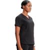 Cherokee Infinity Womens V-Neck Scrub Top, Kangaroo Pocket, High-Low Hem, Rib-Knit Panels & PROTX2 Technology – IN620A(Black)