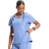 Cherokee Infinity Womens V-Neck Scrub Top, Kangaroo Pocket, High-Low Hem, Rib-Knit Panels & PROTX2 Technology – IN620A(Ciel)
