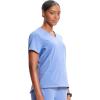 Cherokee Infinity Womens V-Neck Scrub Top, Kangaroo Pocket, High-Low Hem, Rib-Knit Panels & PROTX2 Technology – IN620A(Ciel)