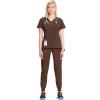 Cherokee Infinity Womens V-Neck Scrub Top, Kangaroo Pocket, High-Low Hem, Rib-Knit Panels & PROTX2 Technology – IN620A(Espresso Express)