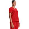Cherokee Infinity Womens V-Neck Scrub Top, Kangaroo Pocket, High-Low Hem, Rib-Knit Panels & PROTX2 Technology – IN620A(Fire Bird)