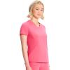 Cherokee Infinity Womens V-Neck Scrub Top, Kangaroo Pocket, High-Low Hem, Rib-Knit Panels & PROTX2 Technology – IN620A(Power Pink)