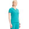 Cherokee Infinity Womens V-Neck Scrub Top, Kangaroo Pocket, High-Low Hem, Rib-Knit Panels & PROTX2 Technology – IN620A(Teal Blue)