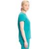 Cherokee Infinity Womens V-Neck Scrub Top, Kangaroo Pocket, High-Low Hem, Rib-Knit Panels & PROTX2 Technology – IN620A(Teal Blue)