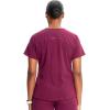 Cherokee Infinity Womens V-Neck Scrub Top, Kangaroo Pocket, High-Low Hem, Rib-Knit Panels & PROTX2 Technology – IN620A(Wine)