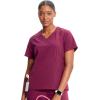 Cherokee Infinity Womens V-Neck Scrub Top, Kangaroo Pocket, High-Low Hem, Rib-Knit Panels & PROTX2 Technology – IN620A(Wine)