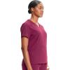 Cherokee Infinity Womens V-Neck Scrub Top, Kangaroo Pocket, High-Low Hem, Rib-Knit Panels & PROTX2 Technology – IN620A(Wine)