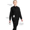Cherokee Infinity Womens Zip Front Jacket With 2 Pockets Contemporary Fit Back Shoulder Yokes & Front Princess Seams- 2391A(Black)