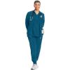 Cherokee Infinity Womens Zip Front Jacket With 2 Pockets Contemporary Fit Back Shoulder Yokes & Front Princess Seams- 2391A(Caribbean Blue)