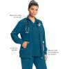 Cherokee Infinity Womens Zip Front Jacket With 2 Pockets Contemporary Fit Back Shoulder Yokes & Front Princess Seams- 2391A(Caribbean Blue)