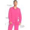 Cherokee Infinity Womens Zip Front Jacket With 2 Pockets Contemporary Fit Back Shoulder Yokes & Front Princess Seams- 2391A(Carmine Pink)