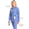 Cherokee Infinity Womens Zip Front Jacket With 2 Pockets Contemporary Fit Back Shoulder Yokes & Front Princess Seams- 2391A(Ciel)
