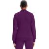Cherokee Infinity Womens Zip Front Jacket With 2 Pockets Contemporary Fit Back Shoulder Yokes & Front Princess Seams- 2391A(Eggplant)