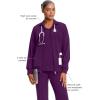 Cherokee Infinity Womens Zip Front Jacket With 2 Pockets Contemporary Fit Back Shoulder Yokes & Front Princess Seams- 2391A(Eggplant)