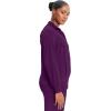 Cherokee Infinity Womens Zip Front Jacket With 2 Pockets Contemporary Fit Back Shoulder Yokes & Front Princess Seams- 2391A(Eggplant)
