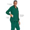 Cherokee Infinity Womens Zip Front Jacket With 2 Pockets Contemporary Fit Back Shoulder Yokes & Front Princess Seams- 2391A(Hunter Green)