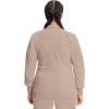 Cherokee Infinity Womens Zip Front Jacket With 2 Pockets Contemporary Fit Back Shoulder Yokes & Front Princess Seams- 2391A(Khaki)