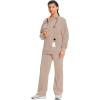 Cherokee Infinity Womens Zip Front Jacket With 2 Pockets Contemporary Fit Back Shoulder Yokes & Front Princess Seams- 2391A(Khaki)