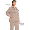 Cherokee Infinity Womens Zip Front Jacket With 2 Pockets Contemporary Fit Back Shoulder Yokes & Front Princess Seams- 2391A(Khaki)