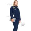 Cherokee Infinity Womens Zip Front Jacket With 2 Pockets Contemporary Fit Back Shoulder Yokes & Front Princess Seams- 2391A(Navy)
