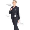 Cherokee Infinity Womens Zip Front Jacket With 2 Pockets Contemporary Fit Back Shoulder Yokes & Front Princess Seams- 2391A(Pewter)