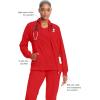 Cherokee Infinity Womens Zip Front Jacket With 2 Pockets Contemporary Fit Back Shoulder Yokes & Front Princess Seams- 2391A(Red)