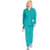 Cherokee Infinity Womens Zip Front Jacket With 2 Pockets Contemporary Fit Back Shoulder Yokes & Front Princess Seams- 2391A(Teal Blue)