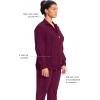 Cherokee Infinity Womens Zip Front Jacket With 2 Pockets Contemporary Fit Back Shoulder Yokes & Front Princess Seams- 2391A(Wine)