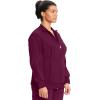 Cherokee Infinity Womens Zip Front Jacket With 2 Pockets Contemporary Fit Back Shoulder Yokes & Front Princess Seams- 2391A(Wine)