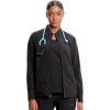 Cherokee Infinity Womens Zip Front Scrub Jacket, Contemporary Fit, Stand-Up Collar, 2 Pockets, Back yoke seams – IN320A(Black)