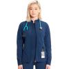 Cherokee Infinity Womens Zip Front Scrub Jacket, Contemporary Fit, Stand-Up Collar, 2 Pockets, Back yoke seams – IN320A(Navy)