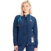 Cherokee Infinity Womens Zip Front Scrub Jacket, Contemporary Fit, Stand-Up Collar, 2 Pockets, Back yoke seams – IN320A(Navy)