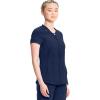 Cherokee Infinity Womens Zip Front V-Neck Scrub Top, 4 Pockets, Moisture Wicking, Wrinkle-Resistant, 360 Stretch – CK810A(Navy)