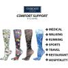Cherokee Knee High Compression Socks 8-15 mmHg, Lightweight Printed Support Stockings, 1 Pair- COMFORTSUPPORT(Butterfly Flutter)