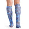 Cherokee Knee High Compression Socks 8-15 mmHg, Lightweight Printed Support Stockings, 1 Pair- COMFORTSUPPORT(Garden Silhouette)
