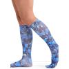 Cherokee Knee High Compression Socks 8-15 mmHg, Lightweight Printed Support Stockings, 1 Pair- COMFORTSUPPORT(Garden Silhouette)