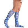 Cherokee Knee High Compression Socks 8-15 mmHg, Lightweight Printed Support Stockings, 1 Pair- COMFORTSUPPORT(Garden Silhouette)