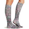 Cherokee Knee High Compression Socks 8-15 mmHg, Lightweight Printed Support Stockings, 1 Pair- COMFORTSUPPORT(Nurse Power)