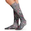 Cherokee Knee High Compression Socks 8-15 mmHg, Lightweight Printed Support Stockings, 1 Pair- COMFORTSUPPORT(Nurse Power)