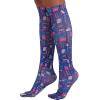 Cherokee Knee High Compression Socks 8-15 mmHg, Lightweight Printed Support Stockings, 1 Pair- COMFORTSUPPORT(Scrub Love)