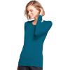 Cherokee Long Sleeve Underscrub for Women Modern Classic fit Soft Crew Neck Knit Tee with 2-Way Stretch – 4881(Caribbean Blue)