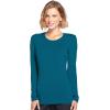 Cherokee Long Sleeve Underscrub for Women Modern Classic fit Soft Crew Neck Knit Tee with 2-Way Stretch – 4881(Caribbean Blue)