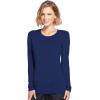 Cherokee Long Sleeve Underscrub for Women Modern Classic fit Soft Crew Neck Knit Tee with 2-Way Stretch – 4881(Navy)