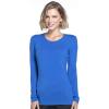 Cherokee Long Sleeve Underscrub for Women Modern Classic fit Soft Crew Neck Knit Tee with 2-Way Stretch – 4881(Royal)